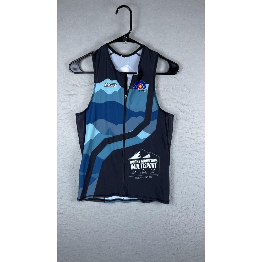 Garneau‎ Rocky Mountain Multisport Tri Tank Mens Medium Blue Full Zip Jersey